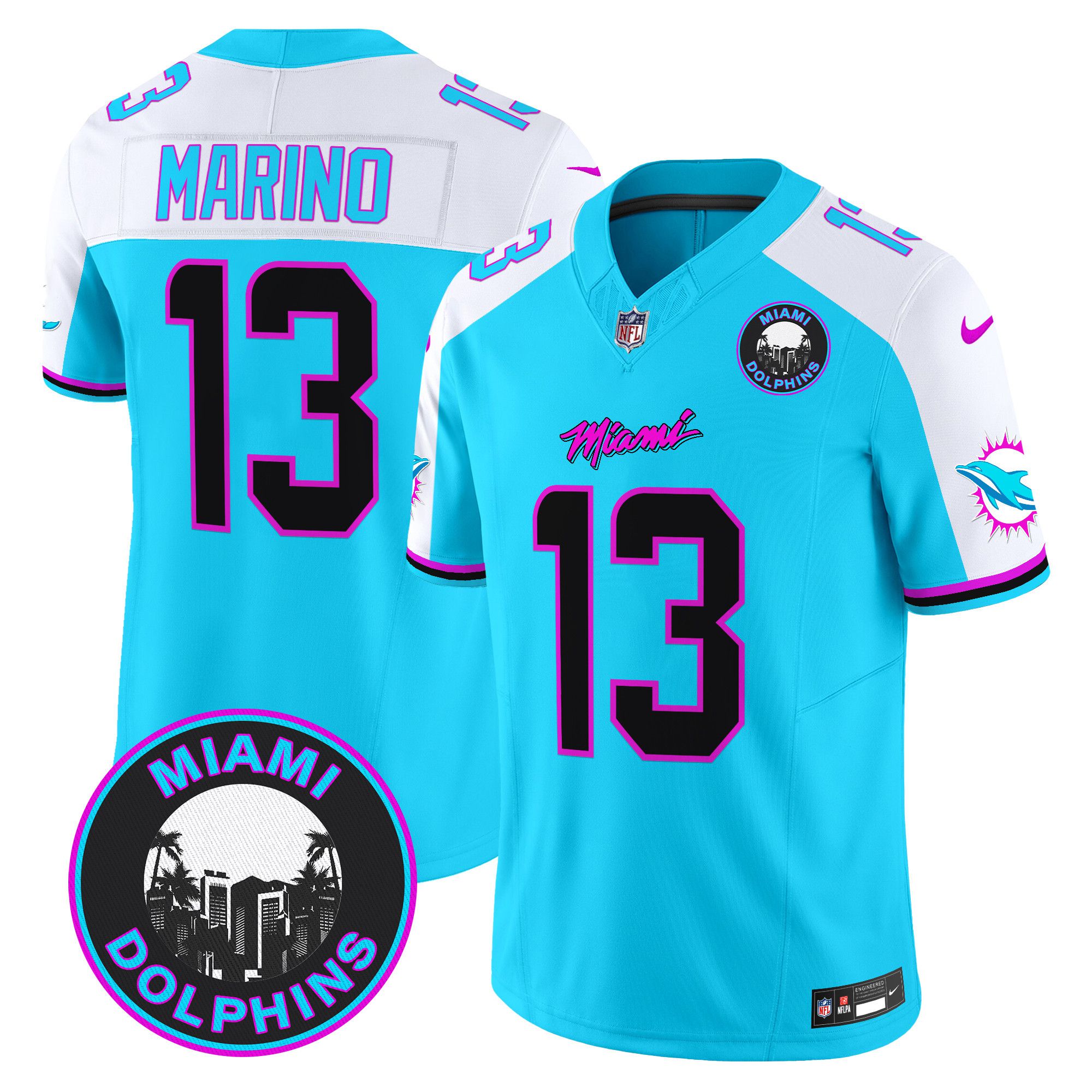 Men Miami Dolphins #13 Marino Light Blue 2024 Nike Vapor Limited NFL Jersey->indianapolis colts->NFL Jersey